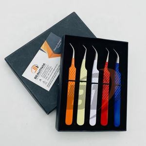 Pinzas de extensión de pestañas de acero inoxidable con revestimiento de Color personalizado de alta calidad profesional probado a mano al por mayor - Product Image 4