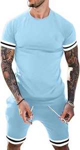 2025 nouveauté hommes lettre impression T-Shirt pantalons de survêtement ensemble Logo personnalisé Style sportif tissé deux pièces tenue d'été - Product Image 4