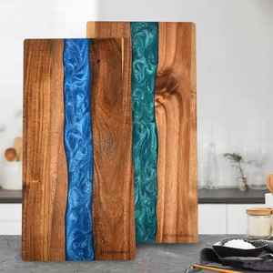 Tabla de Cortar de Madera de Resina Gruesa para Cocina, Hecha con Madera de Acacia y Mango para un Corte Uniforme - Product Image 5