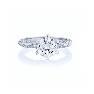 Anillo de compromiso de diamante cultivado en laboratorio de oro/plata de 10K Corte redondo de 1 quilate VVS2 E Color IGI Certificado Ético Sostenible al por mayor - Product Image 2