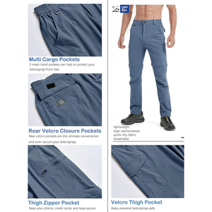 กางเกงคาร์โก้สำหรับผู้ชาย, กระเป๋าใส่ของน้ำหนักเบาแห้งเร็วทนทานต่อการตกปลาและน้ำ - Product Image 3
