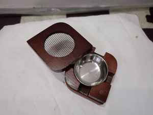 Luxury Wooden Madkhan <b>Burner</b> - Handmade Mabkhara <b>Incense</b> <b>Holder</b> with Leather Accent, Premium Arabic Bakhoor Tray - Product Image 2