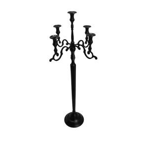 El último soporte decorativo de aluminio para velas de 5 brazos, soporte de pilar de vela de aluminio lavado gris para decoración de Navidad y boda - Product Image 2