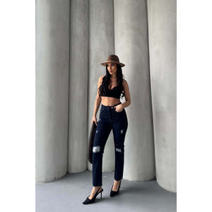 Jeans Mom Fit 1900 - Style Slap - Bleu marine - Product Image 2