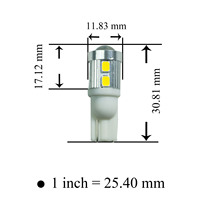Paire de LED jaunes dorées 2835 10 SMD AUTO pour clignotants latéraux 12V T10 194 168 # Ampoules PA 555 1W Universelles