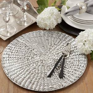 White charger plate crafted from water hyacinth fibers wholesale cost high quality <b>place</b> <b>mats</b> - Product Image 5