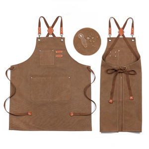 Delantales de chef para hombres y mujeres, delantal de lona de algodón con espalda cruzada con bolsillos, delantales de cocina para hornear - Product Image 1