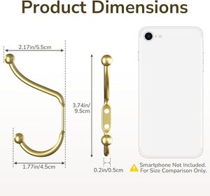 Unique Black <b>Wall</b> Mounted Aluminium Coat <b>Hooks</b> Hanger With Screw for Towel <b>Key</b> Robe Scarf Bag Cap Coffee Cups - Product Image 4