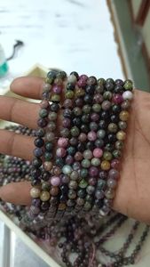 Wholesale Premium Multicolor Tourmaline Faceted Bracelet Super Quality Polished Natural <b>Crystal</b> Semi-Precious Stone Crafts - Product Image 6