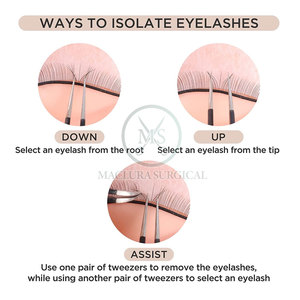 Pince à cils en acier inoxydable de haute qualité pour les maquilleurs professionnels et les artistes de cils à pointe droite Durable et à prise parfaite - Product Image 4