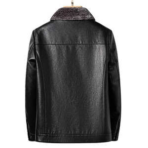 Chaqueta de cuero Natural para hombre utumn/invierno piel gruesa integrada negocios Casual Top negro café jóvenes de mediana edad - Product Image 2