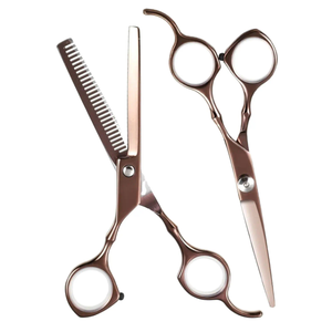 Professional <b>One</b>-Sided Straight Extra Sharp Stainless Steel <b>Blade</b> Right-Handed Hairdressing Scissor Set for Hair Cutting - Product Image 1