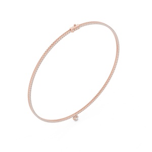 Chaîne de cou tennis de luxe pour femme en or blanc massif 14 carats avec pendentif certifié IGI, diamant de laboratoire cultivé CVD HPHT, bijoux cadeau - Product Image 2