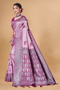 Nieuwe Banarasi zijden sari, een premium etnisch meesterwerk, ontworpen voor elegante gelegenheden voor vrouwen. - Product Image 3