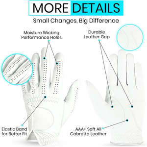 Gants de golf en peau de mouton souple de qualité supérieure Gants d'entraînement légers et extensibles respirants pour le sport Protection des mains Prix de gros - Product Image 6