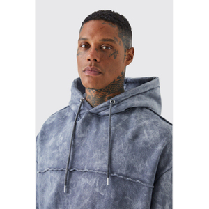 Customize French Terry 2 Pieces <b>Set</b> Vintage Cotton Sweatsuit <b>Mens</b> Acid Wash Tracksuit with Acid Wash - Product Image 3