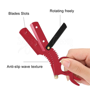 Maquinilla de afeitar de filo recto con mango personalizable y cuchillas reemplazables - Product Image 5