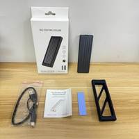 Handisen HDS-SC01-2 1 M.2 SSD Casing Aluminium USB 3.2 NVME NGFF Mendukung Pelindung Silikon untuk Ukuran 2230/2242/2260/2280