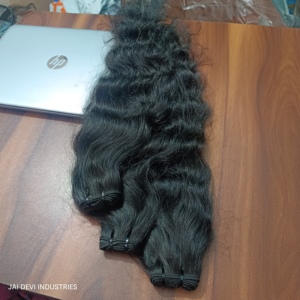 Indian Remy Human Hair Extensions Single Donor Super Double Drawn Loose Water Wave Style Raw Genius Wefts-Deep Wave - Product Image 5