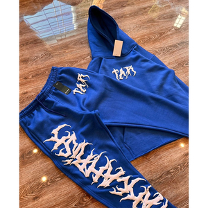 Pantalon de sport écologique unisexe, survêtements d'hiver, ensemble deux pièces en éponge française 100% coton, logo personnalisé, grande taille - Product Image 2