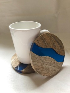 Dessous de verre en bois de style design moderne personnalisé fait à la main pour la décoration de la maison et du mariage - Product Image 2