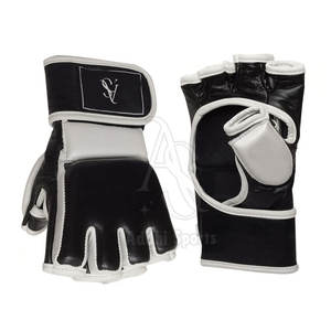 ถุงมือต่อสู้ครึ่งนิ้วทำจากหนังสำหรับ MMA-LACE-up ช่วยดูดซับแรงกระแทกระบายอากาศได้ดีแห้งเร็วใช้ได้ทั้งชายและหญิง - Product Image 2