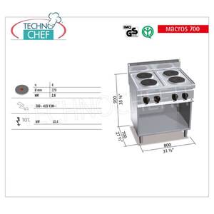 เตาไฟฟ้า 4 หัวเตา แบบตู้เปิด ราคา 10.4 กวัตต์ - Product Image 1