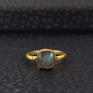 Unique Geometric <b>Brass</b> Gemstone <b>Ring</b> Minimalist <b>Brass</b> <b>Ring</b> Women 18k Gold Plated Gemstone Solitaire <b>Ring</b> Wholesale/OEM/ODM - Product Image 5