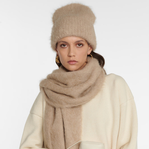 หมวกบีนนี่ผ้าขนแกะยืดหยุ่นแบบเรียบอบอุ่นสำหรับฤดูหนาวใส่2024หมวกแฟชั่นผ้าขนแกะหมวกและหมวกสไตล์ใหม่ - Product Image 6