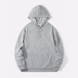 Sweat-shirt à capuche gris pour homme, coupe classique, en coton French Terry, pull décontracté avec poche, vêtement d'automne - Product Image 1