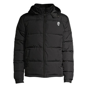 Men's Hooded Canvas Winter Puffer <b>Jacket</b> Cotton Filled Padded <b>Packable</b> Lightweight Insulated - Product Image 1