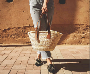 Sac en paille magnifiquement fait main, panier en paille, sac naturel, sac de plage, sac artisanal, sac marocain, panier marocain - Product Image 1