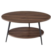 Meubles en bambou de salon Table basse en rotin ensemble de 2 tables d'appoint de forme arrondie Table à thé vintage de campagne de ferme