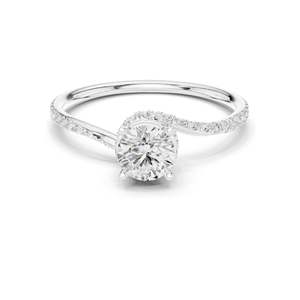 Bague de fiançailles en diamant de laboratoire brillant de 0,84 ct, clarté VVS-VS, or 18KT/14KT/10KT, argent 925, rose/jaune, certifiée IGI - Product Image 3