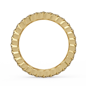 Anillo de eternidad de lujo en oro puro de 14 quilates con diamantes cultivados en laboratorio de corte redondo, joyería fina para novias, anillos de boda brillantes. - Product Image 4