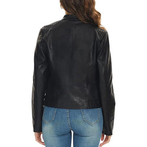 Chaqueta de Cuero Genuino para Mujer de Alta Calidad, Transpirable y Resistente al Viento, con Logotipo Personalizado, Mangas Largas, Relleno de Algodón - Product Image 4