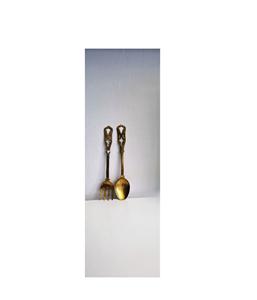 Juego de cuchara de servidor de ensalada de latón hecho a mano de diseño moderno, juego de cuchara de nuevo diseño al por mayor, fabricante en India - Product Image 4