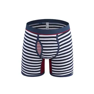 Factory New Style Hot Sale Customized Premium Men's Underwear Striped Men's Boxer Briefs Trunks