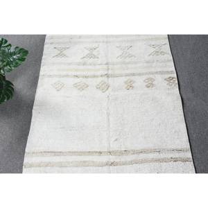 Tapis en laine blanc moderne de 2,8x10,2 pieds, patchwork turc, rectangle, support en latex, pour décoration de salon, épaisseur 10mm - Product Image 4