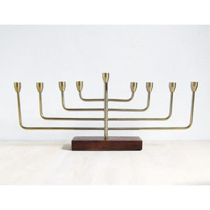 Durable Lightweight Aluminum Menorah Candlestick Holder for Christmas <b>Hanukkah</b> Festivities Wholesale Price From India - Product Image 1