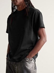 High Quality Oversized Blank Casual Custom Embroidery T-<b>Shirt</b> O-Neck Knitted Fabric Breathable - Product Image 2