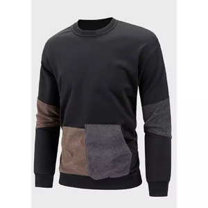 Vêtements pour hommes de couleur noire pure vente chaude à manches longues léger élégant hommes sweats - Product Image 5
