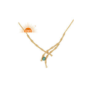 สร้อยคอจี้อัญมณีสีเงินสเตอร์ลิง18K ประดับอัญมณีสีเทอร์ควอยซ์จากอะริโซนาธรรมชาติ - Product Image 1