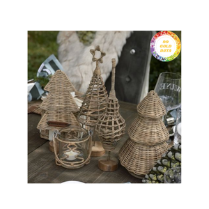 Décoration de maison festive avec ornements de noël en rotin faits à la main au Vietnam décoration d'arbre de vacances écologique naturelle pour le monde entier - Product Image 2