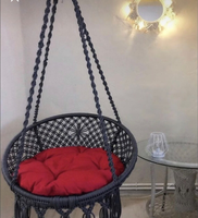 Hamac d'intérieur boho naturel, chaise hamac pour chambre d'enfant, ensemble de balançoire pour bébé naturel, style couleur, lit de chevet pour bébé