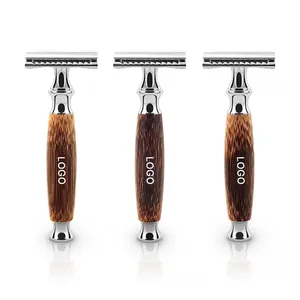 Cómoda sensación de mano, diseño de mango clásico, uso profesional de peluquería, maquinilla de afeitar de seguridad para hombre - Product Image 3