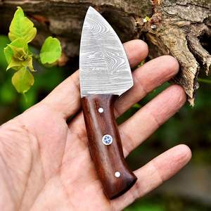 Cuchillo de Bolsillo GACI Personalizable de Acero de Damasco con Hoja Fija y Mango de Acero Inoxidable para Supervivencia al Aire Libre, Uso Industrial EDC OEM - Product Image 2