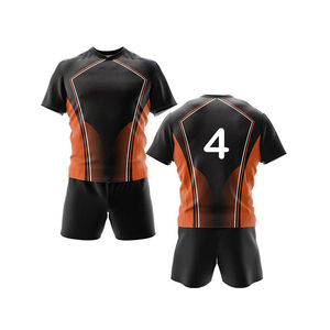 Conjuntos de Uniformes de Rugby Personalizados Transpirables con Impresión por Sublimación, Logotipo Frontal, 100% Poliéster, Secado Rápido, Ropa de Fútbol - Product Image 4