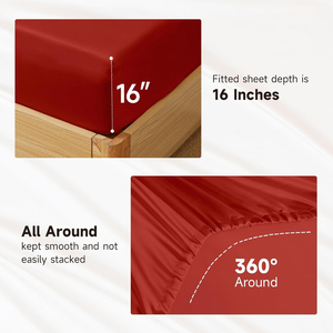 100% ensemble de draps de lit de luxe en pure soie 400TC personnalisable qualité hôtelière doux confortable literie respirante respectueuse de la peau - Product Image 3