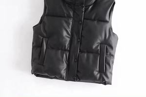 Gilet court imperméable personnalisé en laine/nylon à motif floral, veste sans manches, streetwear chaud d'hiver, vente en gros, style universitaire, extérieur - Product Image 5